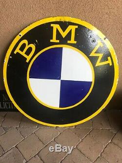 Vintage BMW Porcelain Metal sign Motorcycle Double Sided