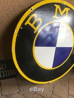 Vintage BMW Porcelain Metal sign Motorcycle Double Sided