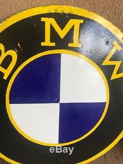 Vintage BMW Porcelain Metal sign Motorcycle Double Sided