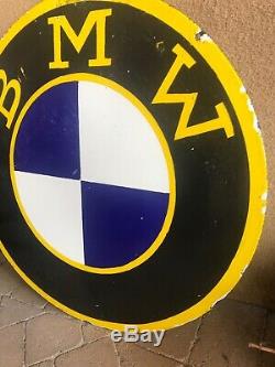 Vintage BMW Porcelain Metal sign Motorcycle Double Sided