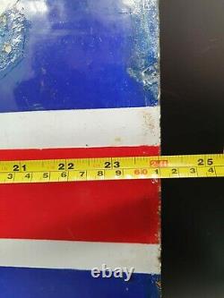 Vintage BP Motor Spirit Flag Double Sided Enamel Sign. Petrol Oil Automobilia