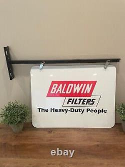 Vintage Baldwin Filters Double Sided Service Station Sign with Hanger Bracket