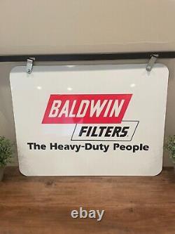 Vintage Baldwin Filters Double Sided Service Station Sign with Hanger Bracket