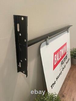 Vintage Baldwin Filters Double Sided Service Station Sign with Hanger Bracket