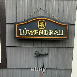 Vintage Bar Sign Old Beer Sign Lowenbrau Backlit Beer Sign Double Sided 31x14