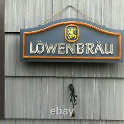 Vintage Bar Sign Old Beer Sign Lowenbrau Backlit Beer Sign Double Sided 31x14