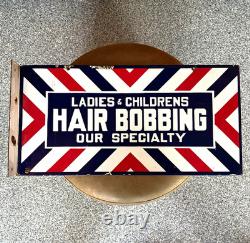 Vintage Barber Shop Double Sided Flange Sign