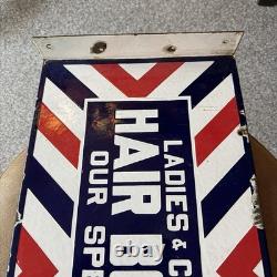 Vintage Barber Shop Double Sided Flange Sign