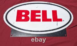 Vintage Bell Helmets 20 DOUBLE SIDED Metal Heavy Steel Sign