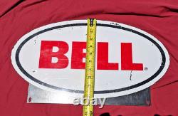 Vintage Bell Helmets 20 DOUBLE SIDED Metal Heavy Steel Sign
