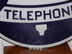 Vintage Bell Public Telephone Double Sided Flange Sign