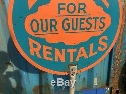 Vintage Bicycles Rentals For Our Guests Sign Curb Lollipop Double Sided Beach