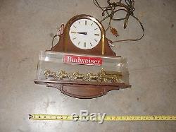 Vintage Budweiser Clydesdale Double Sided Beer Sign Clock Light Beer