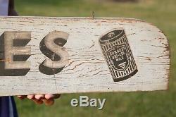 Vintage Burgess Batteries Double Sided Wood Sign Not Porcelain Gas Oil NICE