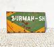 Vintage Burmah Shell Oil Advertising Double Sided Enamel Sign Automobile Eb457