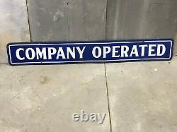 Vintage COMPANY OPERATED Sign DSP Double Sided PORCELAIN Gas Oil OLD Advertising