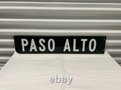 Vintage California Porcelain Street Sign Paso Alto Green Enamel Double-Sided