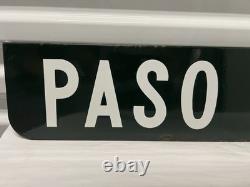 Vintage California Porcelain Street Sign Paso Alto Green Enamel Double-Sided