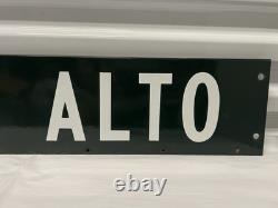 Vintage California Porcelain Street Sign Paso Alto Green Enamel Double-Sided