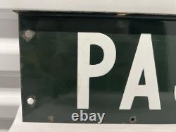 Vintage California Porcelain Street Sign Paso Alto Green Enamel Double-Sided
