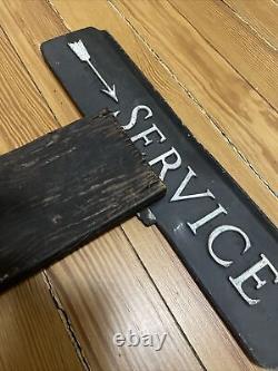 Vintage Cast Iron Double Sided Sign with Wooden Spike