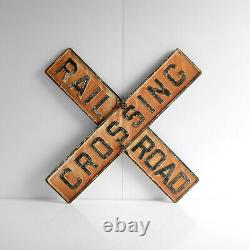 Vintage Cast Iron RR Railroad Crossbuck Sign Double Sided (SignB)