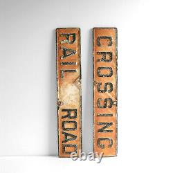 Vintage Cast Iron RR Railroad Crossbuck Sign Double Sided (SignB)