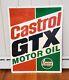 Vintage Castrol Gtx Motor Oil Double Sided Gas Oil Advertising Aluminum Sign
