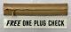 Vintage Champion'free One Plug Check' Doubled Sided Painted Sign With Box Nos