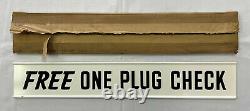 Vintage Champion'Free One Plug Check' Doubled Sided Painted Sign with Box NOS