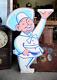Vintage Chef Cook Butcher Kitchen Bar Sign Double Sided Wood Chef Hat Man