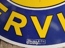 Vintage Chevrolet Porcelain Sign 36 Chevy Super Service Dealership Advertising