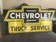 Vintage Chevrolet Truck Double Sided Porcelain Sign