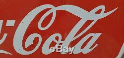 Vintage Coca Cola Double Sided Porcelain Die Cut Sign Yellow Bottle Buttons 1939