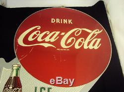 Vintage Coca-cola Double Sided Flange Sign 151-q