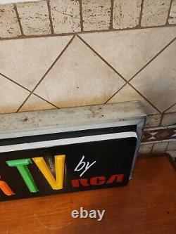 Vintage Color Tv by Rca Large Double Sided Light Up Sign 50 19