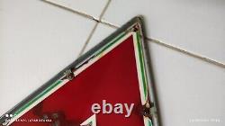 Vintage Conoco Porcelain Triangle Sign DOUBLE SIDE