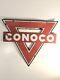 Vintage Conoco Porcelain Double-sided Service Station Sign 30x 25 Triangle