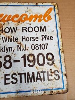 Vintage Construction Company Metal Sign Double Sided Lew Necomb New Jersey