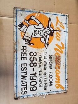 Vintage Construction Company Metal Sign Double Sided Lew Necomb New Jersey