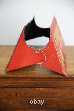 Vintage Corduroy Tire Display Stand Service Station Metal Sign RARE gas oil red