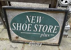 Vintage Country Store Style Double Sided Wood Advertising New Shoe Store Sign