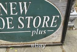 Vintage Country Store Style Double Sided Wood Advertising New Shoe Store Sign