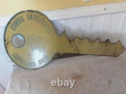 Vintage Curtis Industries Keys Made double sided Key Hardware Store Metal Sign