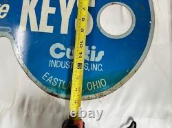 Vintage Curtis Keys Double Sided Metal Sign