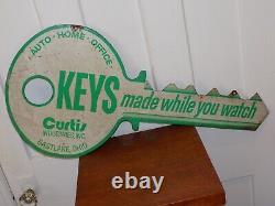 Vintage Curtis Keys Double Sided Metal Sign