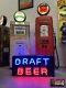 Vintage Draft Beer Double Sided Neon Motel Bar Sign