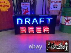 Vintage DRAFT BEER Double Sided Neon Motel Bar Sign