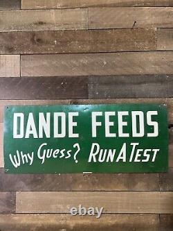 Vintage Dande Feeds Double Sided Sign 28 X 12