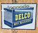 Vintage Delco Battery Sign (double Sided) 1950's Original Very Nice